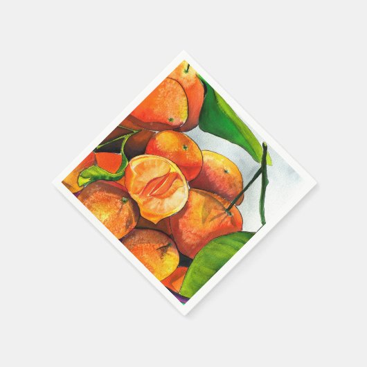 Mandarin-Orangenfrucht Serviette (Ecke)