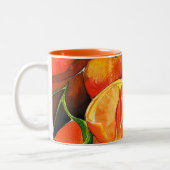 Mandarin-Orangenfrucht Zweifarbige Tasse (Links)