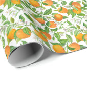 Mandarin: Tropisch-farbiges Muster Geschenkpapier (Rolleneckpunkt)