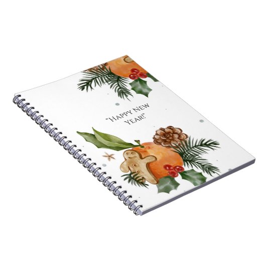 Mandarin und Weihnachts-Zuhause-Cookies Notizblock (Rechte Seite)