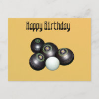 Mandarin Yellow Lawn Bowls Geburtstag, Postcard