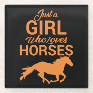 Mandarine A Girl Liebe Pferde Glasuntersetzer