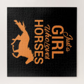 Mandarine A Girl Liebe Pferde Puzzle (Horizontal)