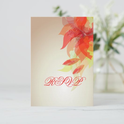 Mandarine Abstrakt RSVP Karte (Stehend Vorderseite)