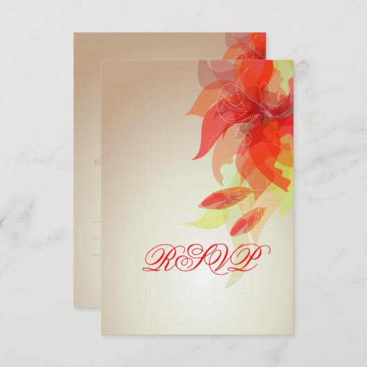 Mandarine Abstrakt RSVP Karte (Vorne/Hinten)