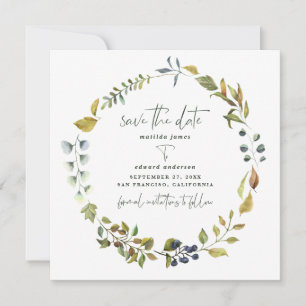 Mandarine Aquarellblumen Hochzeit speichern Sie da Save The Date