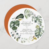 Mandarine Aquarellblumen Hochzeit speichern Sie da Save The Date (Vorne/Hinten)