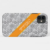 Mandarine Black Paisley Case-Mate iPhone Hülle (Rückseite (Horizontal))
