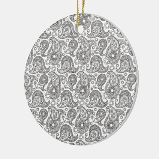 Mandarine Black Paisley Keramik Ornament (Links)