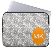 Mandarine Black Paisley Laptopschutzhülle (Vorderseite)