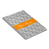 Mandarine Black Paisley Notizblock (Rechte Seite)