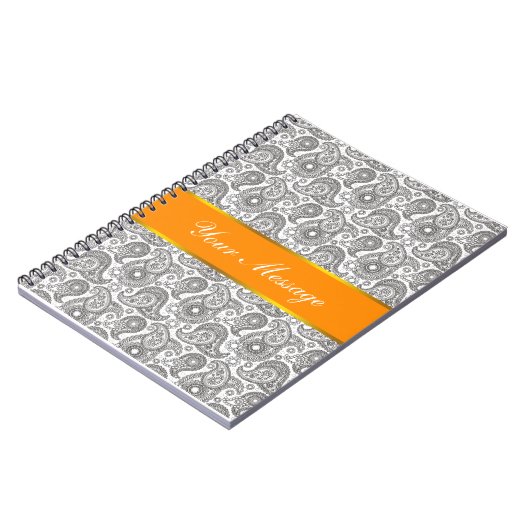 Mandarine Black Paisley Notizblock (Linke Seite)