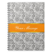 Mandarine Black Paisley Notizblock (Vorderseite)