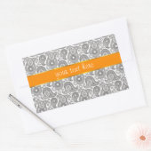 Mandarine Black Paisley Rechteckiger Aufkleber (Umschlag)