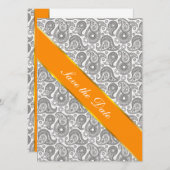 Mandarine Black Paisley Save The Date (Vorne/Hinten)