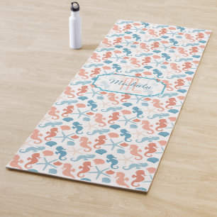 Mandarine Blue Nautic Monogram Yogamatte