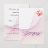 Mandarine Butterfly RSVP Karte (Vorne/Hinten)