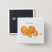 Mandarine Button (Vorne & Hinten)