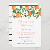 Mandarine Charcoal Manis Mimosas Bridal Luncheon Einladung (Vorne/Hinten)