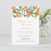 Mandarine Charcoal Manis Mimosas Bridal Luncheon Einladung (Stehend Vorderseite)