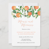 Mandarine Charcoal Manis Mimosas Bridal Luncheon Einladung (Vorderseite)