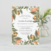 Mandarine Citrus Greenery Bridal Dusche Einladung (Stehend Vorderseite)