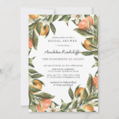 Mandarine Citrus Greenery Bridal Dusche Einladung (Vorderseite)