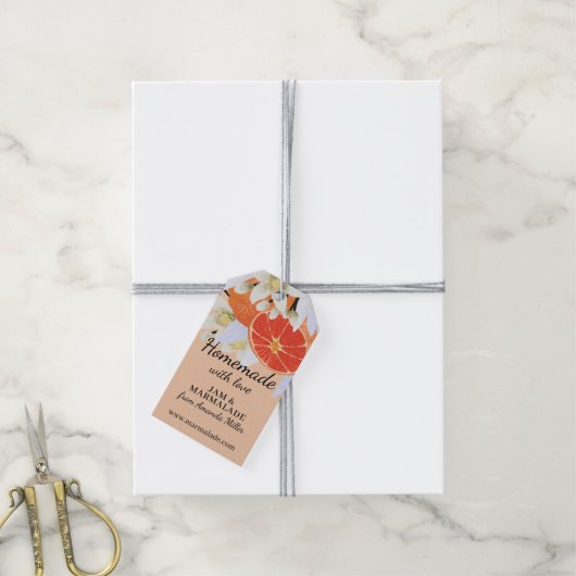 Mandarine Citrus Homemade Business Botanisch Geschenkanhänger (Mit Garn)