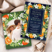 Mandarine Citrus Orange Foto Brautparty Einladung