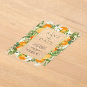 Mandarine Citrus Orange Hochzeit Speichern Sie das Acryleinladungen (Ablage )