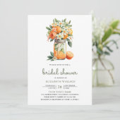Mandarine Citrus Orange Mason Jar Brautparty Einladung (Stehend Vorderseite)