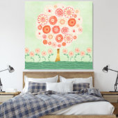 Mandarine Dream Tree Mixed Media Poster Print Art Leinwanddruck (Insitu (Schlafzimmer))