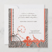 Mandarine Driftwood Wood Grain Bird Cage Einladung (Rückseite)