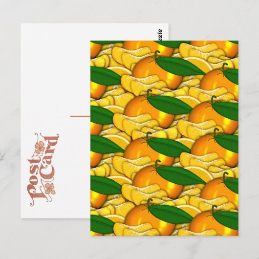 Mandarine eines Sommermusters Postkarte (Vorne/Hinten)