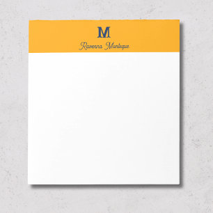 Mandarine Einfacher Personalisierter Name Buchstab Notizblock