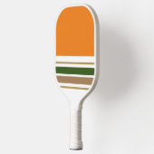 Mandarine Farbblock Grünbraune Racing Streifen Pickleball Schläger (Links)