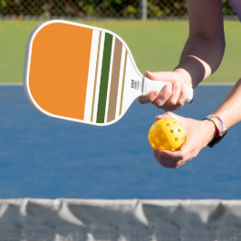 Mandarine Farbblock Grünbraune Racing Streifen Pickleball Schläger