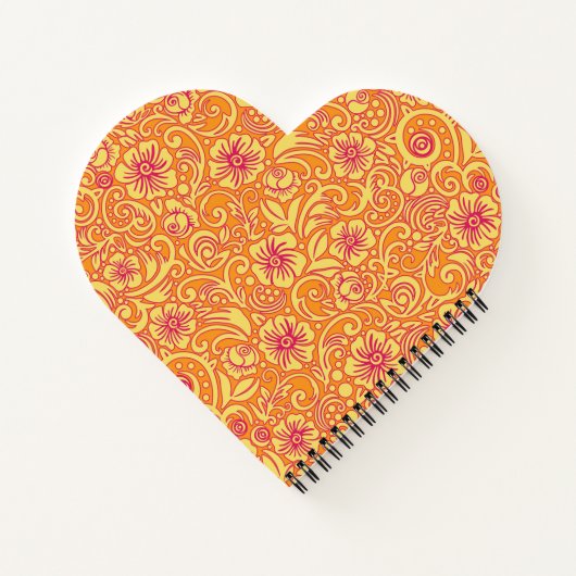 Mandarine Floral Dream Pattern Notebook Notizblock (Rückseite)