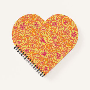 Mandarine Floral Dream Pattern Notebook Notizblock