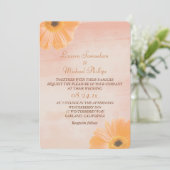 Mandarine Floral Watercolor Hochzeit Einladung (Stehend Vorderseite)