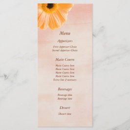 Mandarine Floral Wedding Menu Menükarte