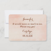 Mandarine Floral werden Sie meine Brautfrau sein Einladung (Rückseite)