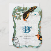 Mandarine Gelb und Schwarz Art Deco Inspiriert Vög Einladung (Rückseite)