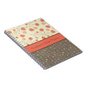 Mandarine Grau Blume Personalisiert Notebook Notizblock (Rechte Seite)
