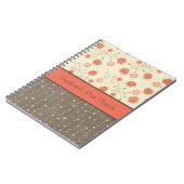 Mandarine Grau Blume Personalisiert Notebook Notizblock (Linke Seite)