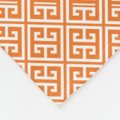Mandarine Griechisches Schlüsselmuster Fleecedecke (Ecke)