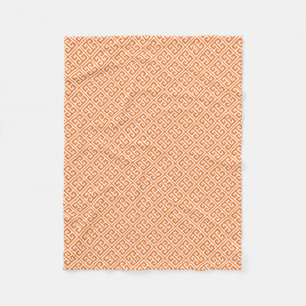 Mandarine Griechisches Schlüsselmuster Fleecedecke