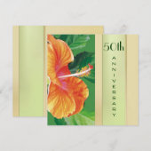 Mandarine Hibiskus 50. Hochzeitstag Einladung (Vorne/Hinten)
