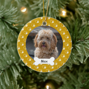 Mandarine Hört auf Pads Puppy Dog Foto Keramik Ornament