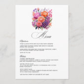 Mandarine, Hot-Pink & Royal Lila Menükarte (Vorderseite)